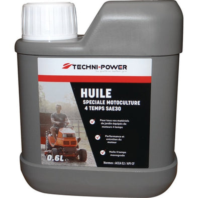 HUILE 4 TEMPS MOTOCULTURE SAE30 BIDON 0,6L TECHNI-POWER
