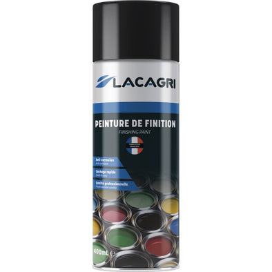PEINTURE DE FINITION NOIR MAT AEROSOL 400ML LACAGRI