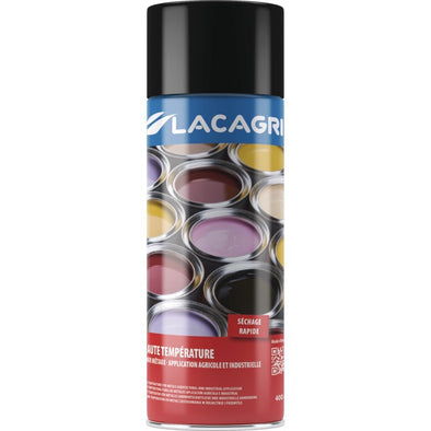 PEINTURE HAUTE TEMPERATURE NOIRE AEROSOL 400ML LACAGRI