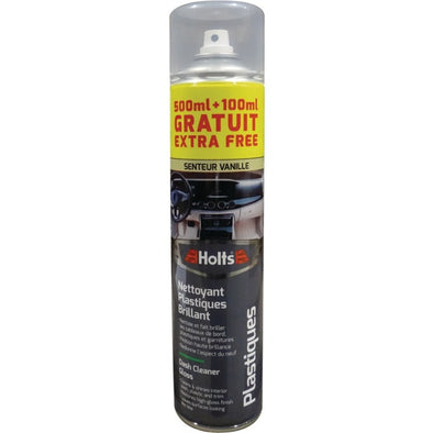 NETTOYANT RENOVATEUR PLASTIQUE BRILLANT AEROSOL 500+100ML HOLTS